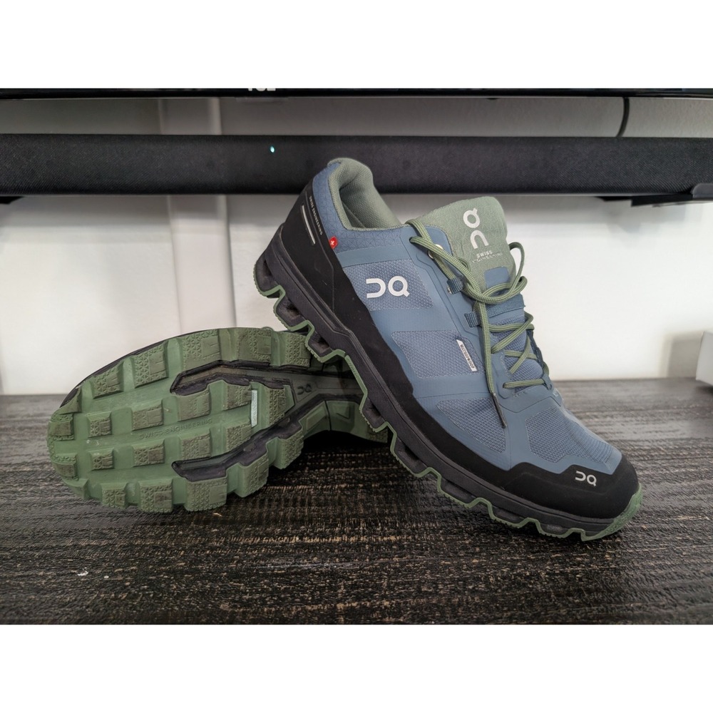 On Cloudventure Waterproof Men Size 11 Blue Black & Green Running Sneakers